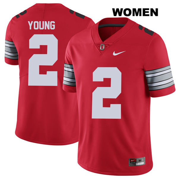 Ohio State Buckeyes Women's Chase Young #2 Red Authentic Nike 2018 Spring Game College NCAA Stitched Football Jersey LO19I51ZM